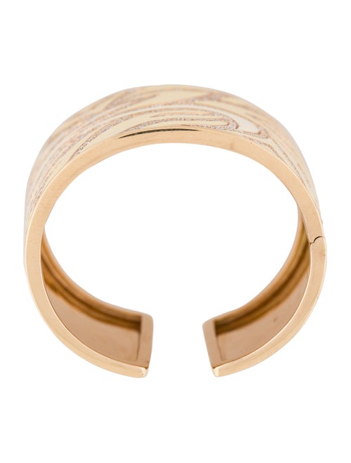 Bracelet 18K 6.76ctw Diamond & Enamel Hinged Cuff