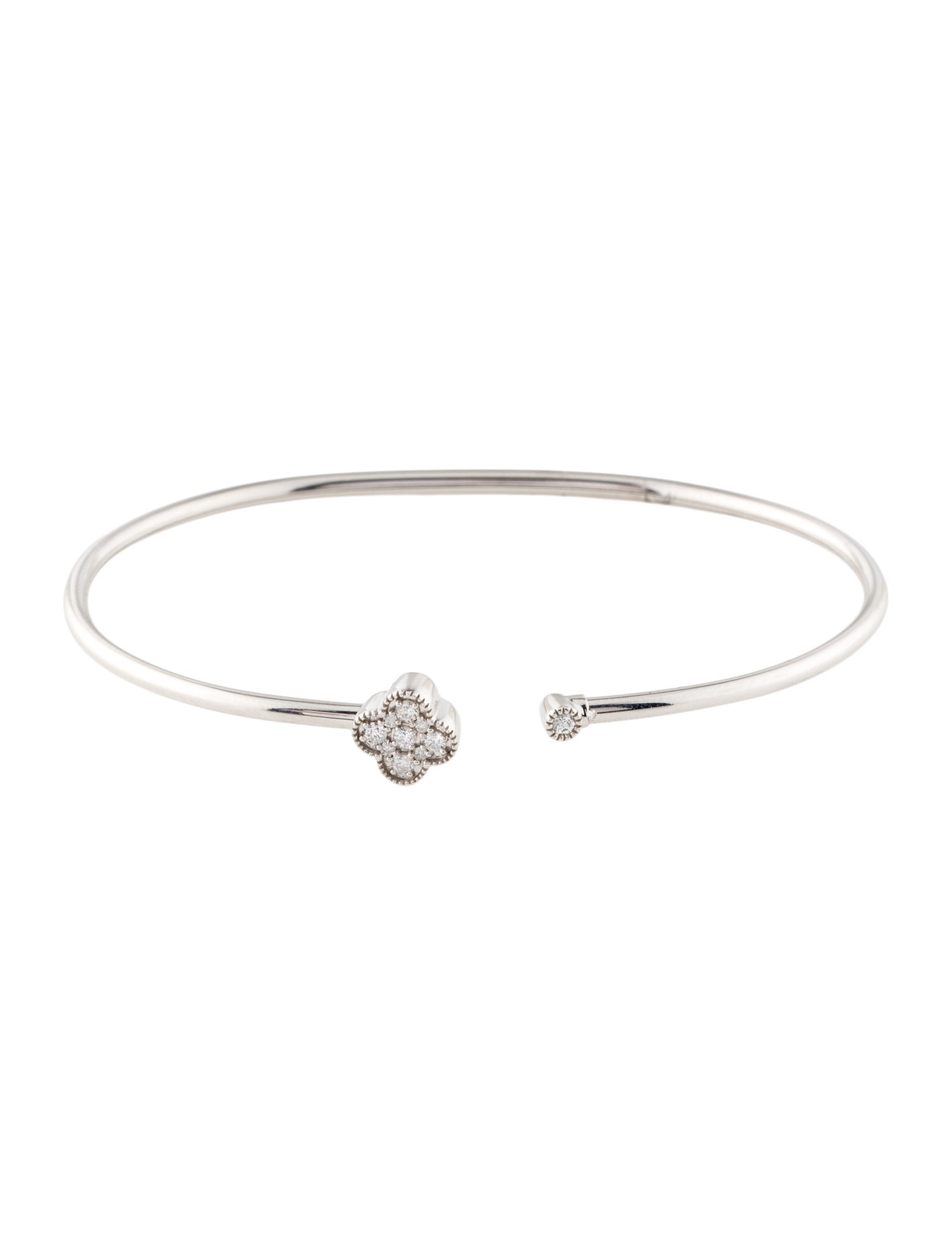 Bracelet 14K Diamond Open Cuff Bangle
