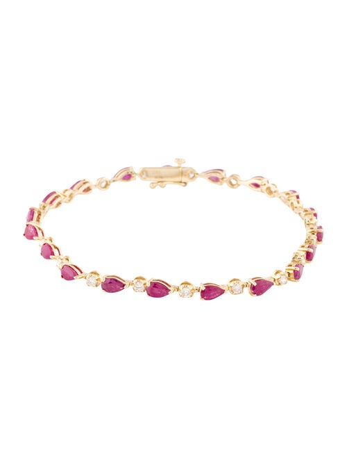 Bracelet 14K 3.93ctw Ruby & Diamond Link Bracelet