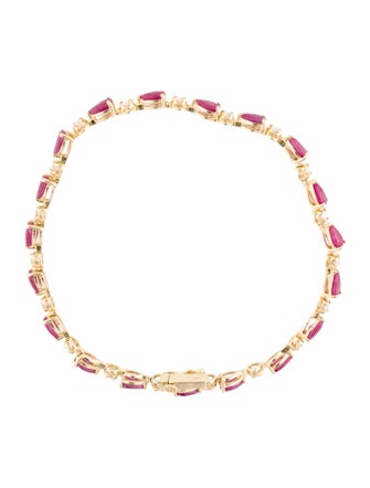 Bracelet 14K 3.93ctw Ruby & Diamond Link Bracelet