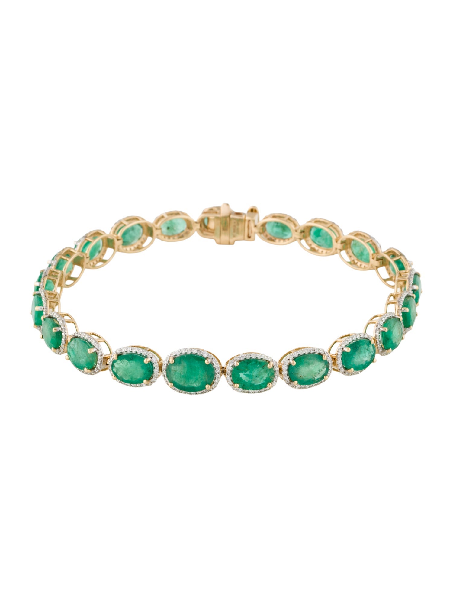 Bracelet Oscar Friedman 14.63ctw Emerald & Diamond Link Bracelet