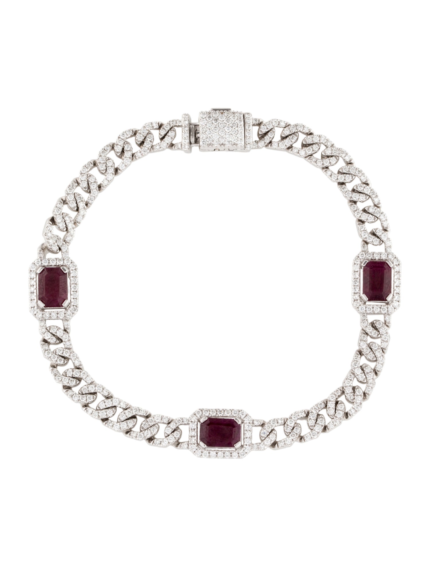 Bracelet 14K 3.81ctw Ruby & Diamond Station Bracelet