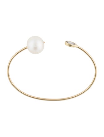 Bracelet 14K Pearl & Sapphire Cuff