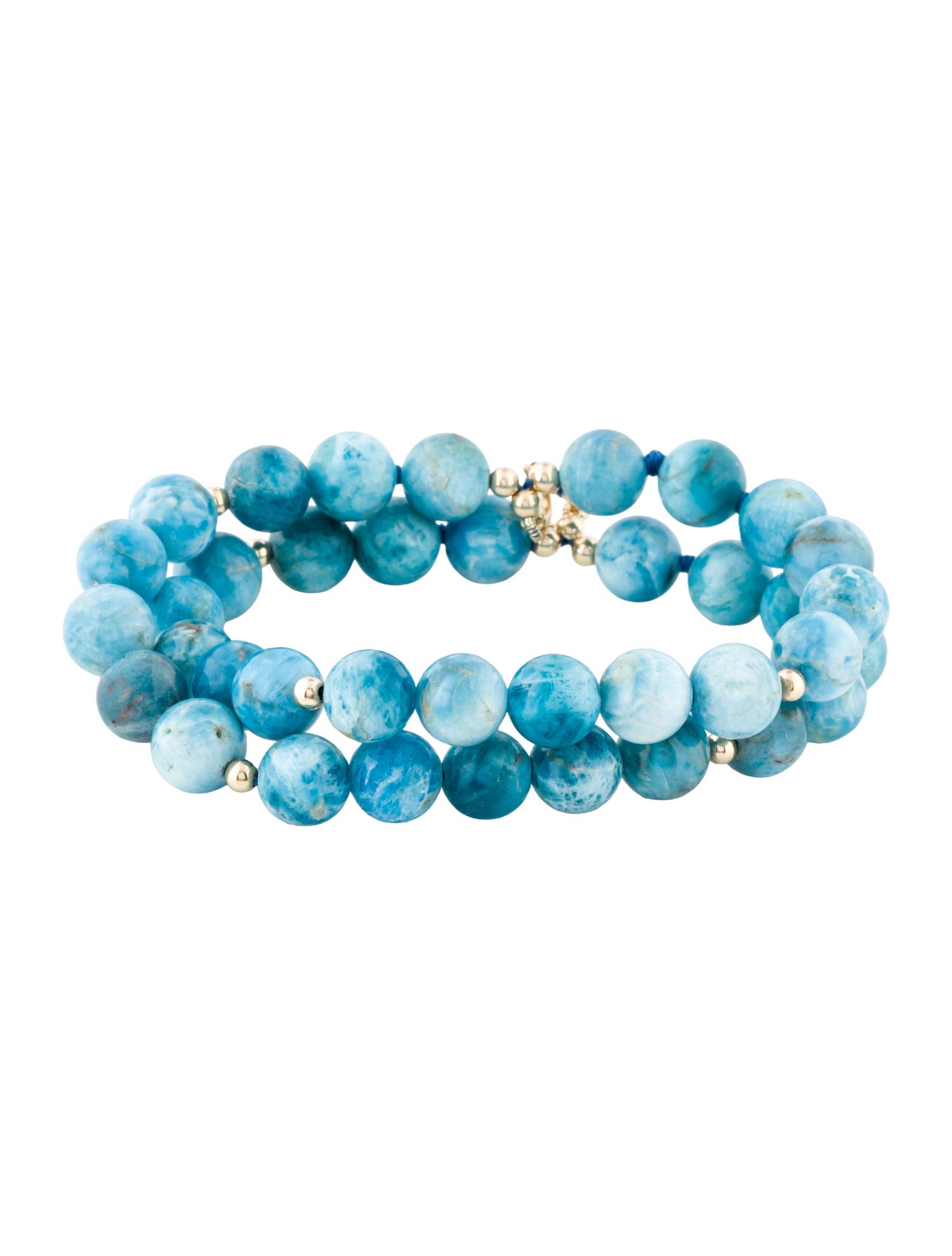Bracelet 14K Apatite Double Bead Strand Bracelet