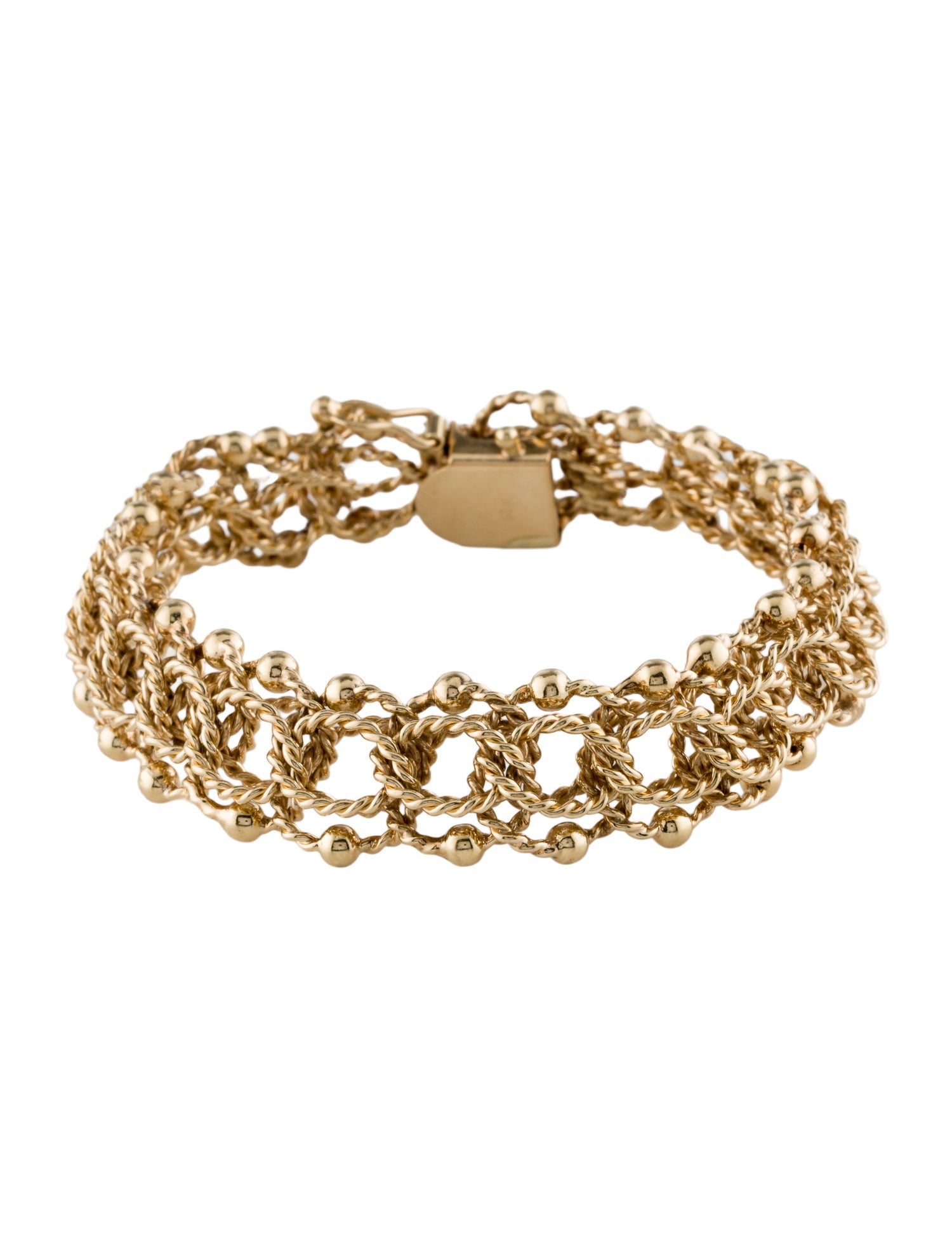 Bracelet 14K Wide Link Bracelet