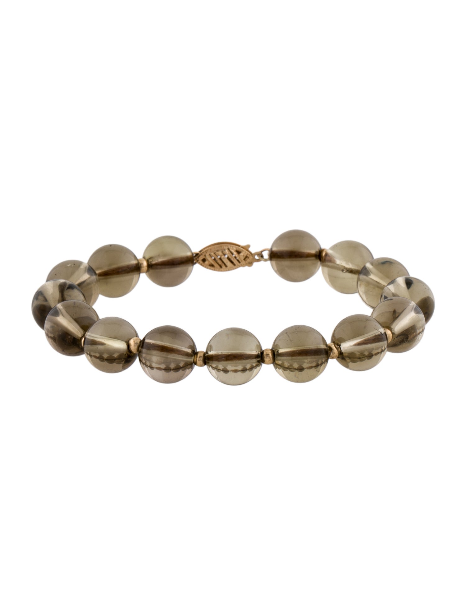 Bracelet 14K Smoky Quartz Bead