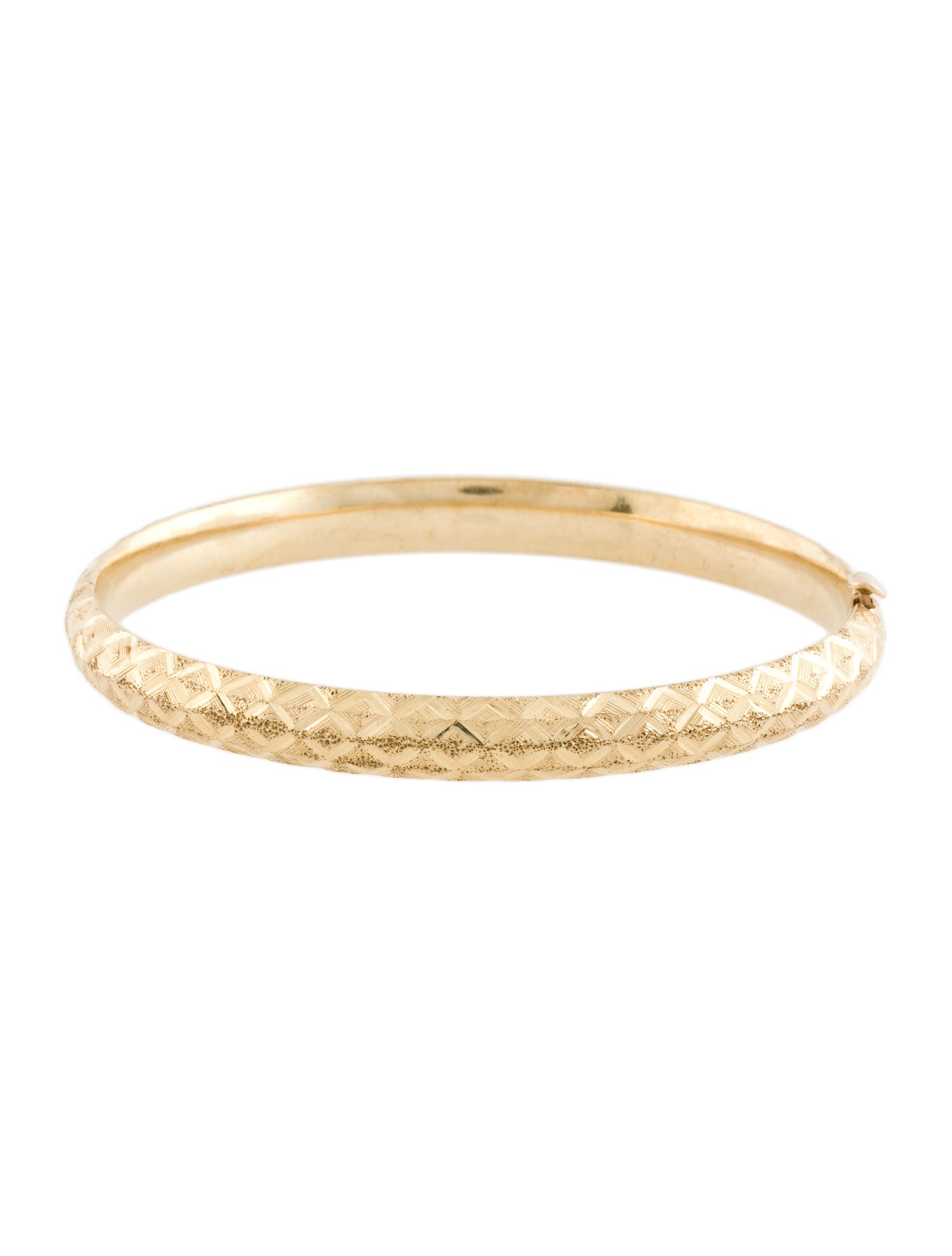 Bracelet 14K Textured Hinged Bangle Bracelet