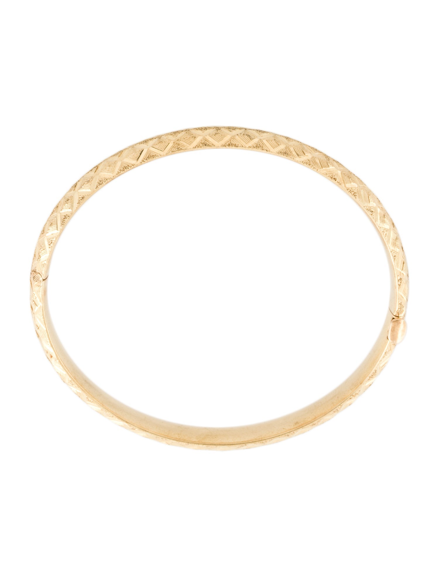 Bracelet 14K Textured Hinged Bangle Bracelet