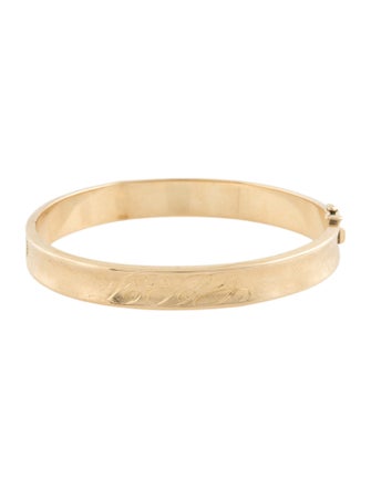 Bracelet 14K Textured Hinged Bangle