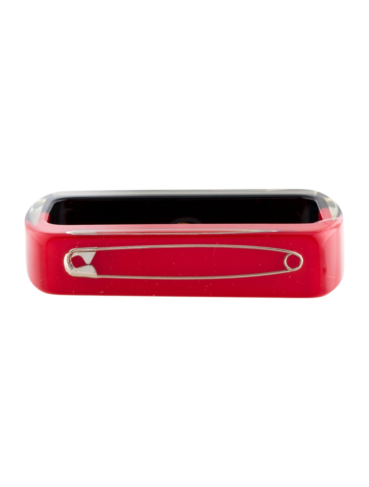 Bracelet Vintage Kolos Designs Rectangular Lucite Safety Pin Bangle