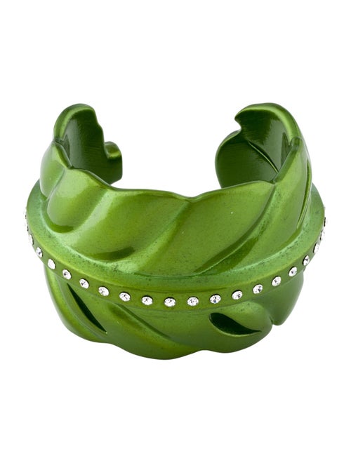 Bracelet Crystal & Resin Leaf Cuff