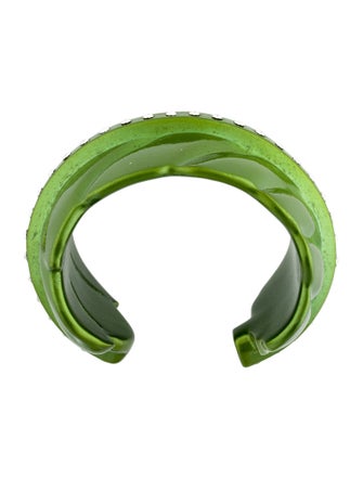 Bracelet Crystal & Resin Leaf Cuff