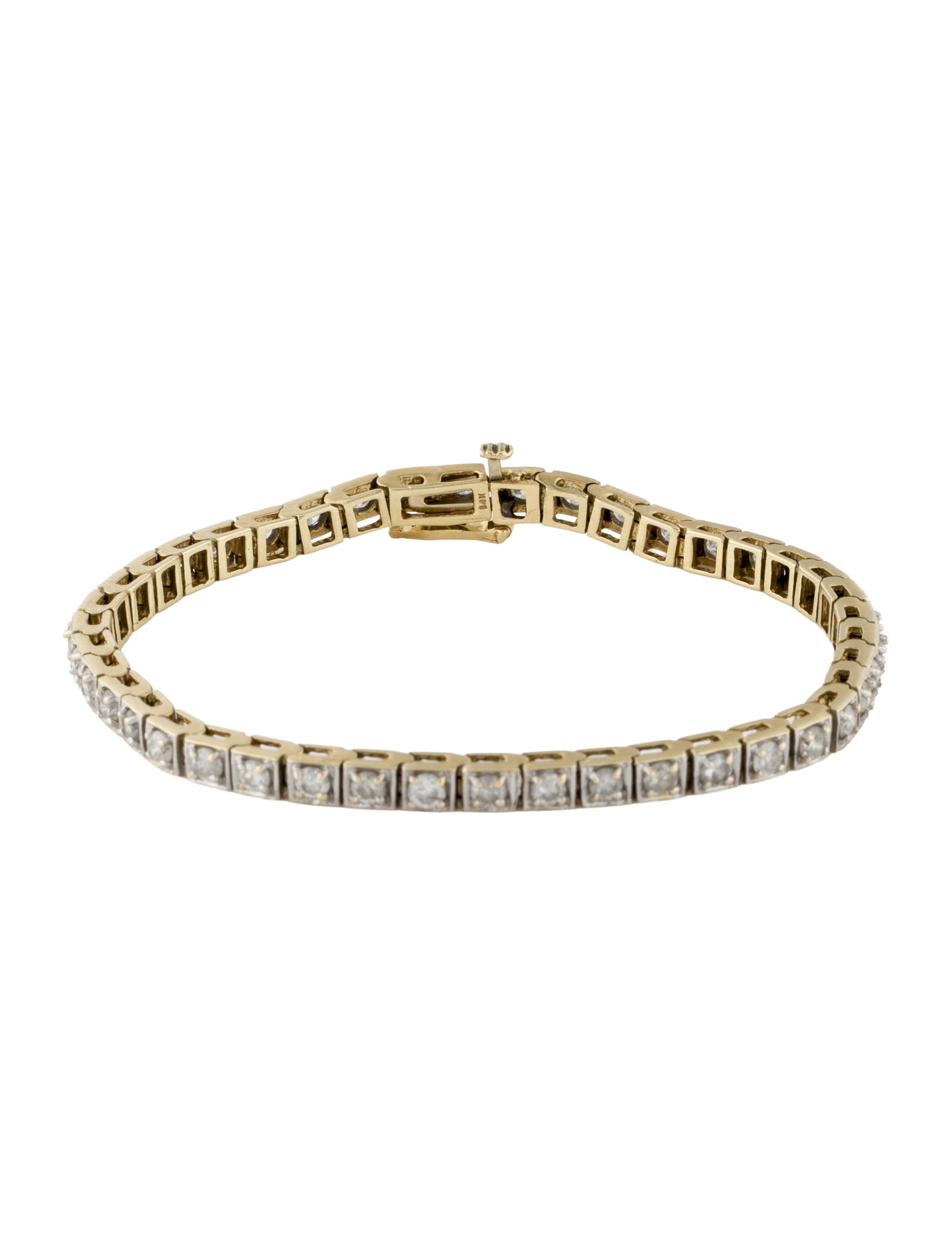 Bracelet 14K Two-Tone 3.15ctw Diamond Tennis Link Bracelet