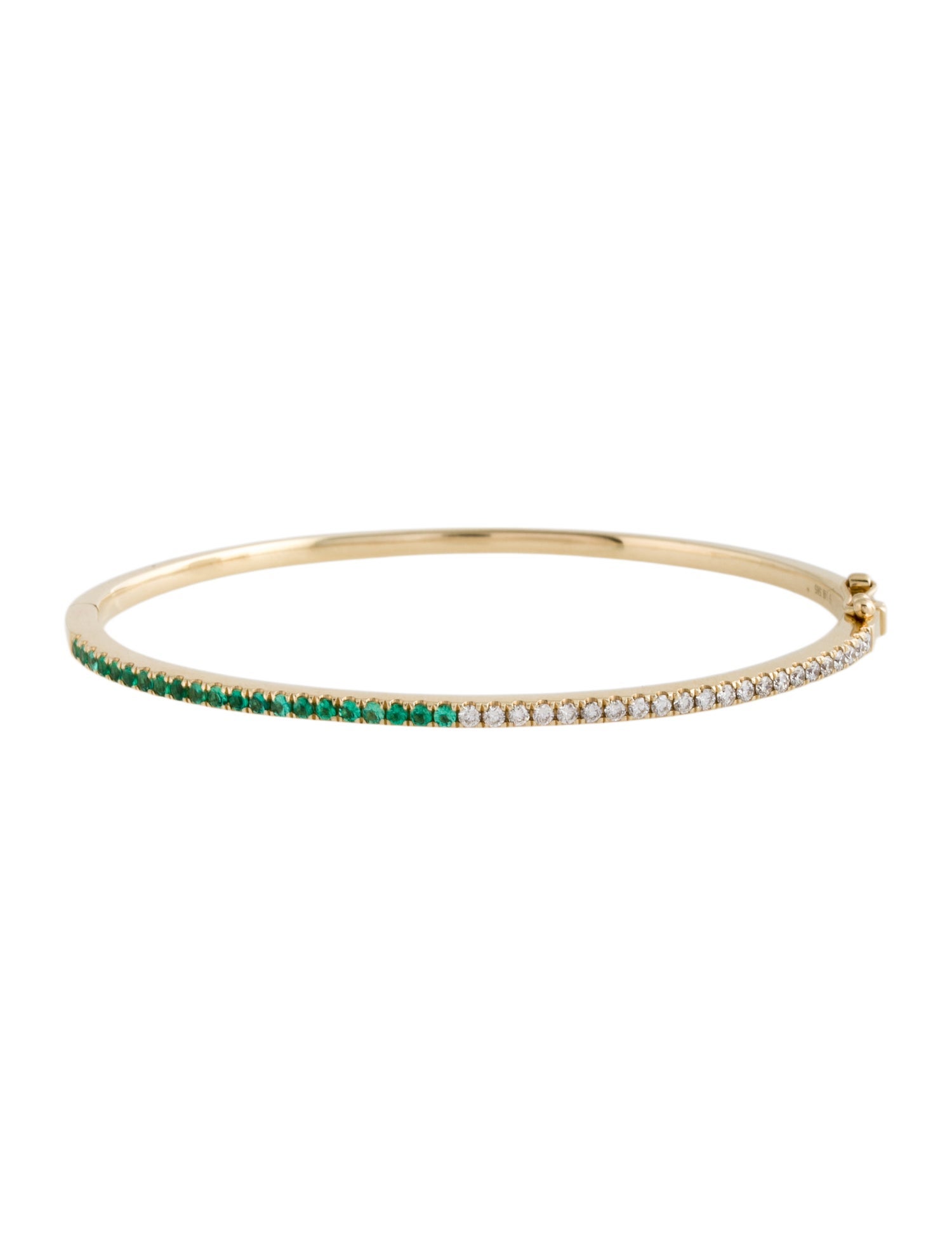 Bracelet 14K Emerald & Diamond Hinged