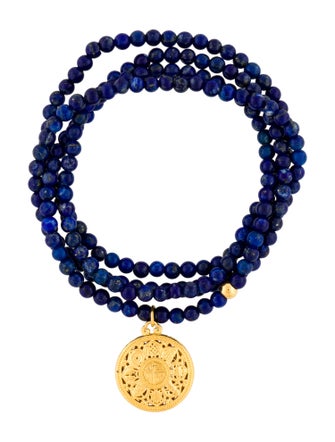 Bracelet 24K Lapis Lazuli Bead Wrap Charm Bracelet