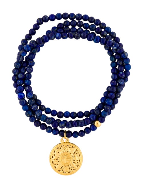 Bracelet 24K Lapis Lazuli Bead Wrap Charm Bracelet