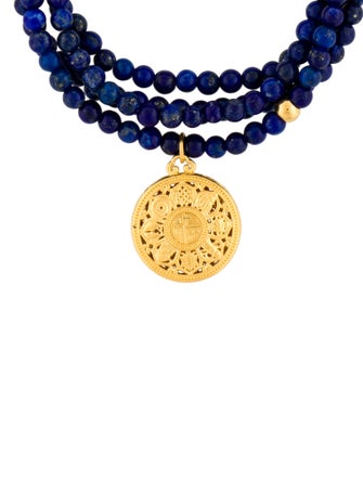 Bracelet 24K Lapis Lazuli Bead Wrap Charm Bracelet