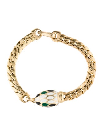 Bracelet 14K Enamel Serpent Link Bracelet