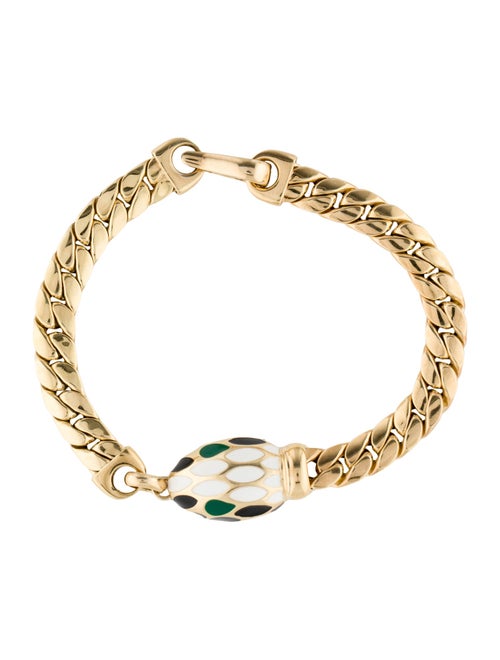Bracelet 14K Enamel Serpent Link Bracelet
