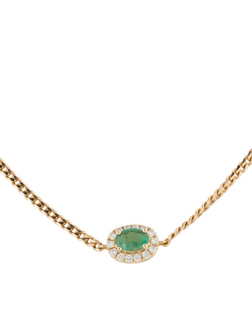 Bracelet 18K Emerald & Diamond Cuban Link Bracelet