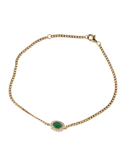 Bracelet 18K Emerald & Diamond Station Bracelet