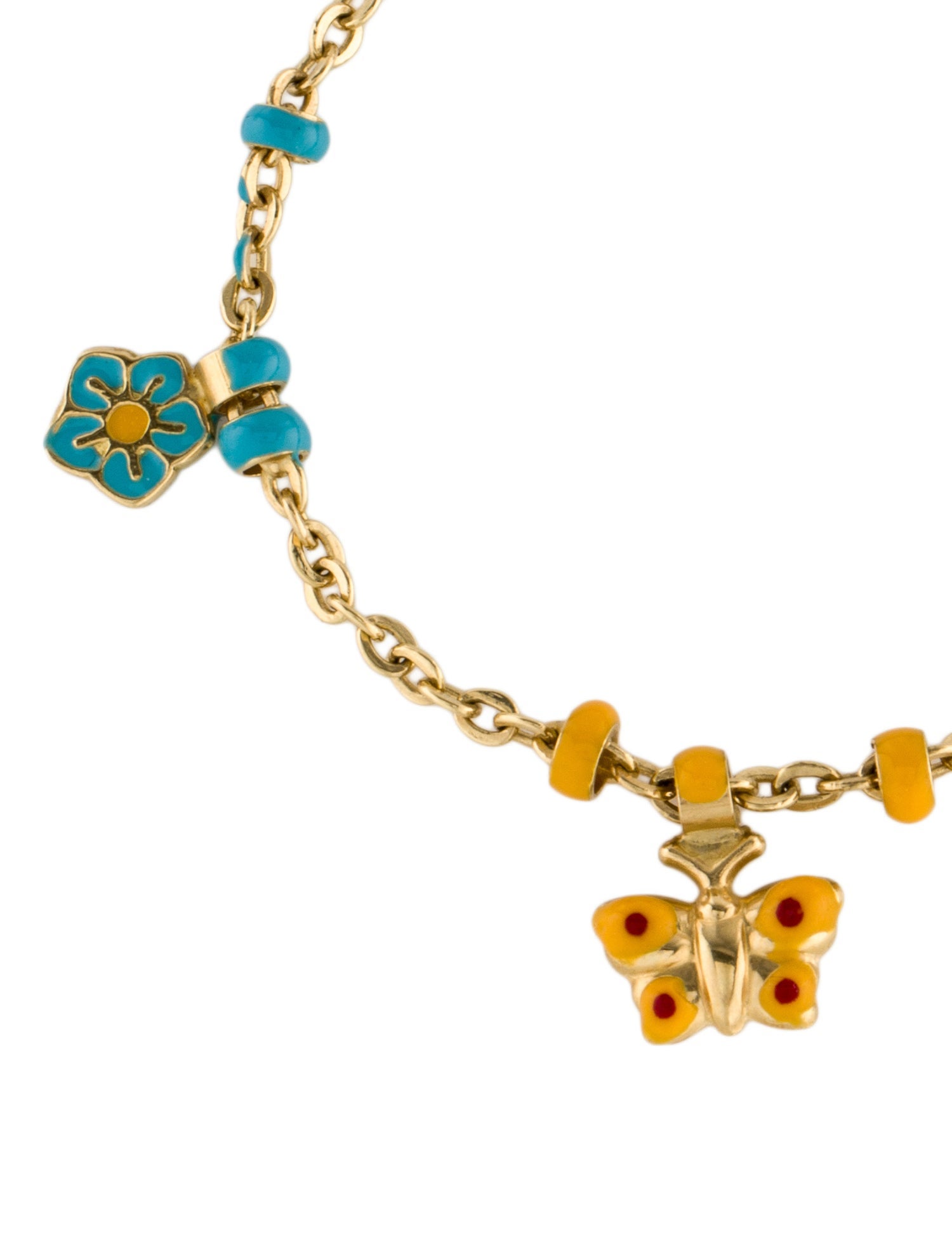 Bracelet Karisma 18K Enamel Butterfly & Flower Charm Bracelet