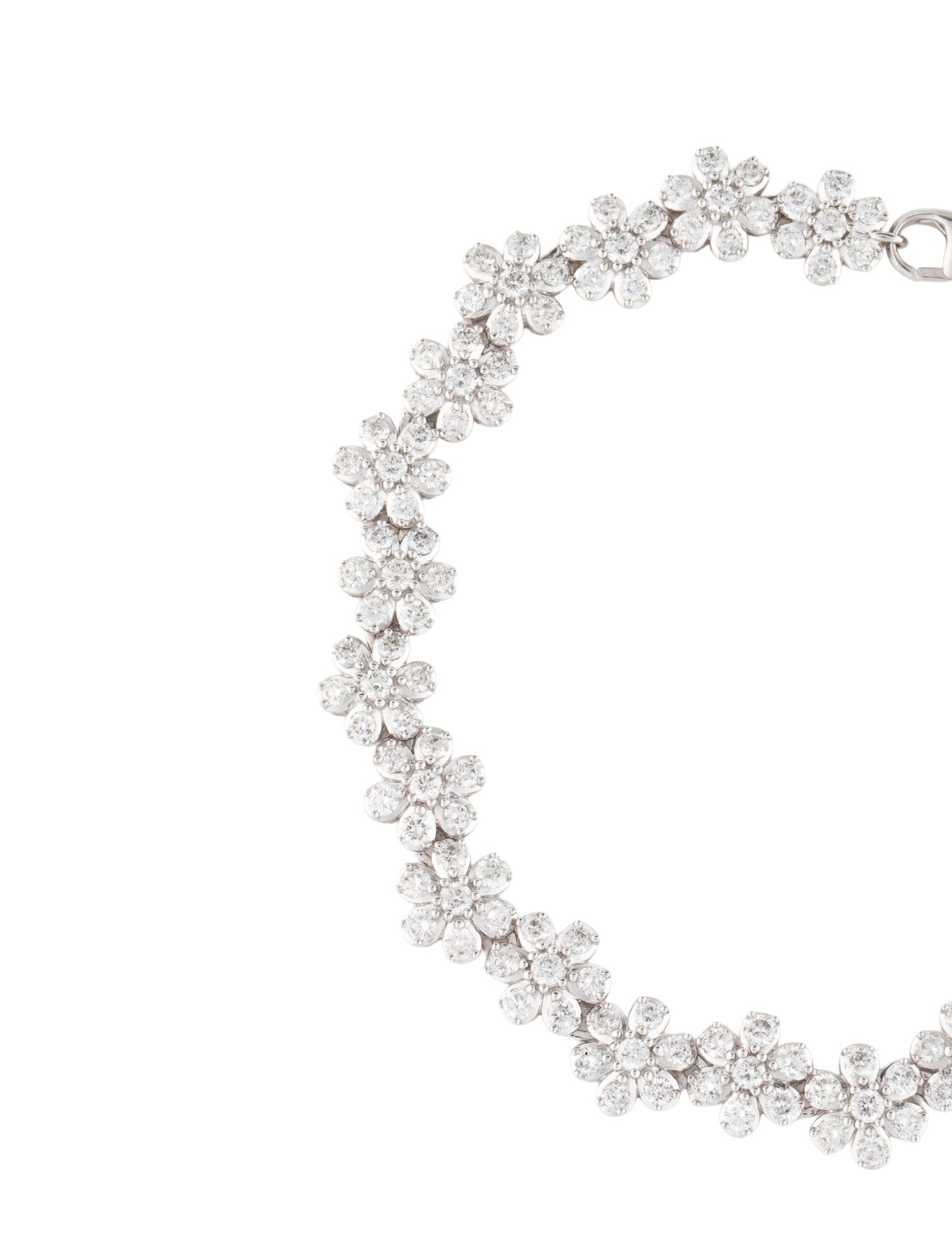 Bracelet 14K 4.00ctw Diamond Flower Link