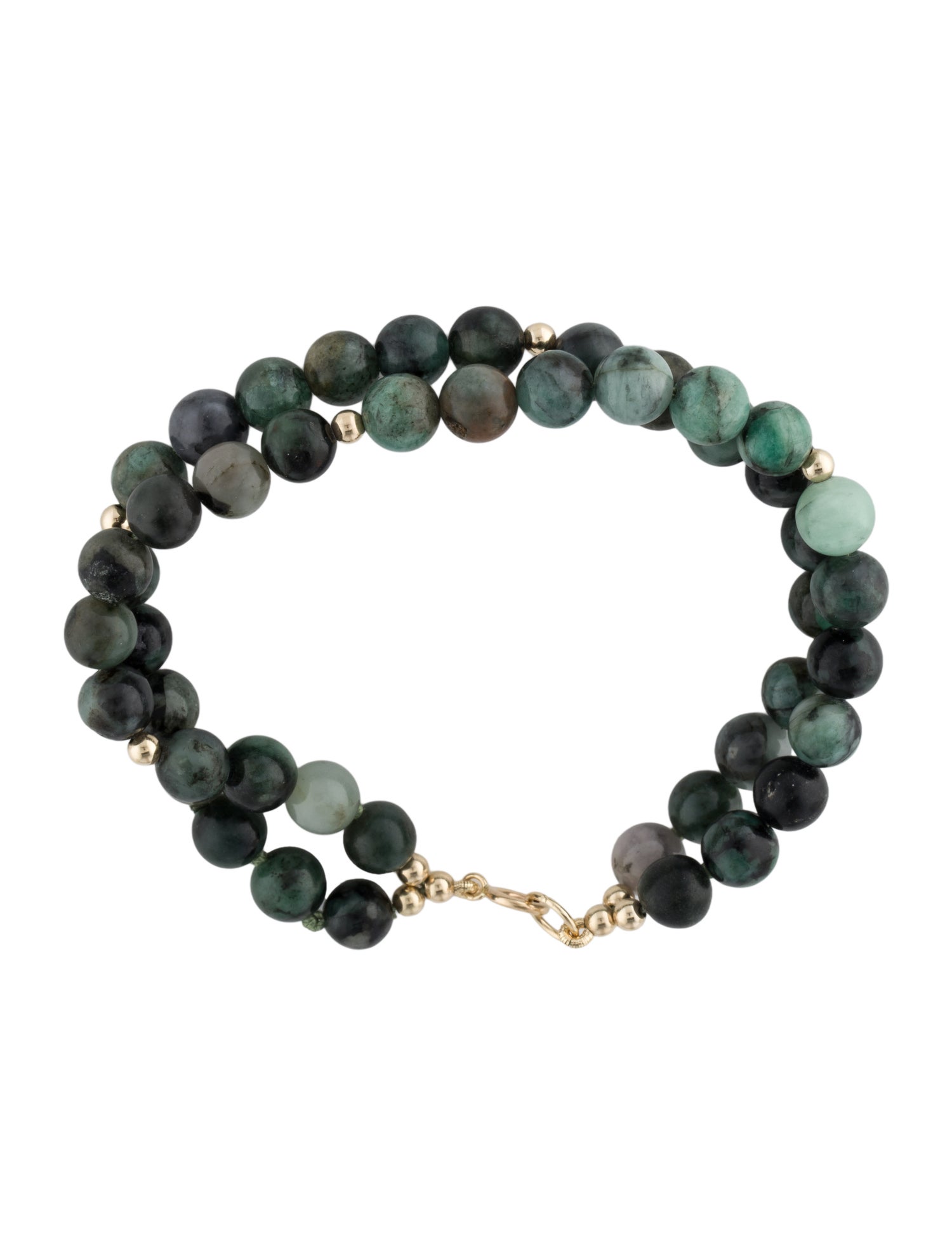 Bracelet 14K Emerald Double Strand Bead
