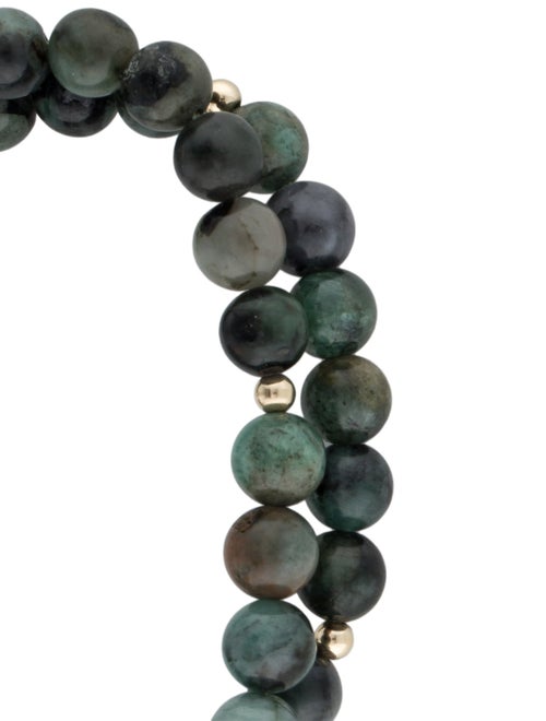 Bracelet 14K Emerald Double Strand Bead Bracelet