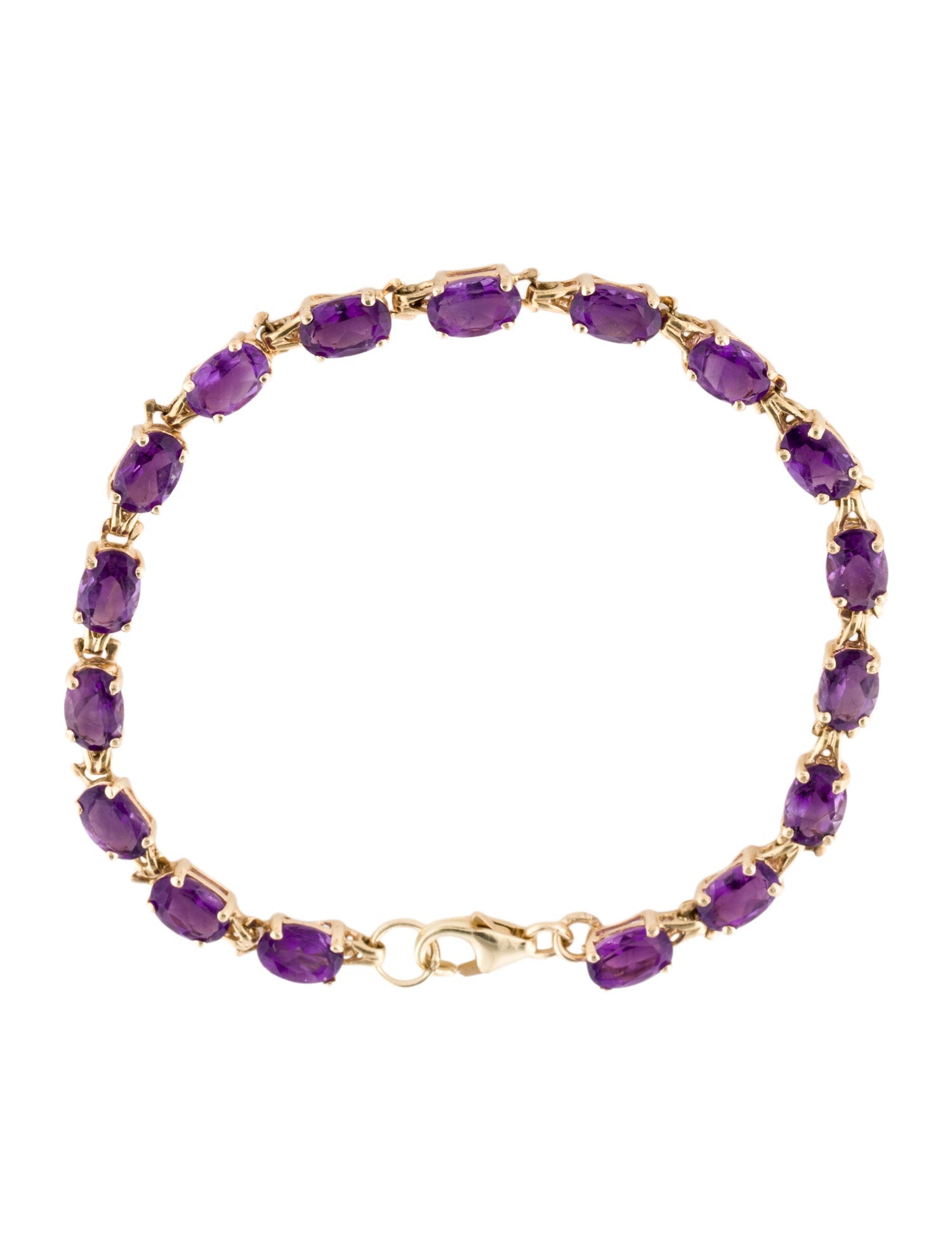 Bracelet 14K 6.73ctw Amethyst Link Bracelet