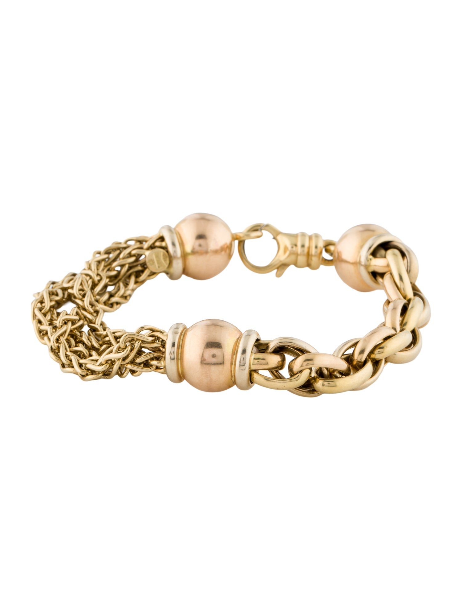 Bracelet 18K Tri-Tone Link Bracelet