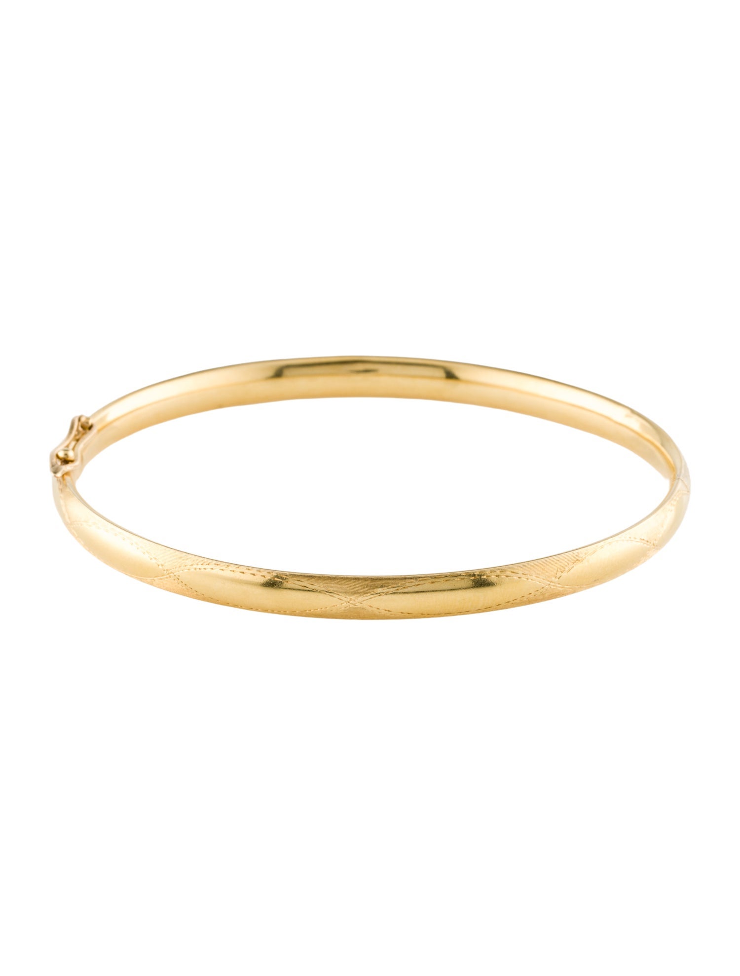 Bracelet 18K Etched Hinged Bangle