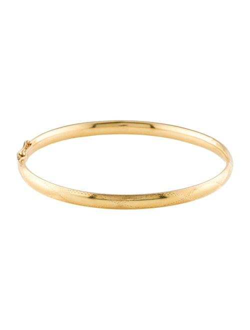 Bracelet 18K Etched Hinged Bangle