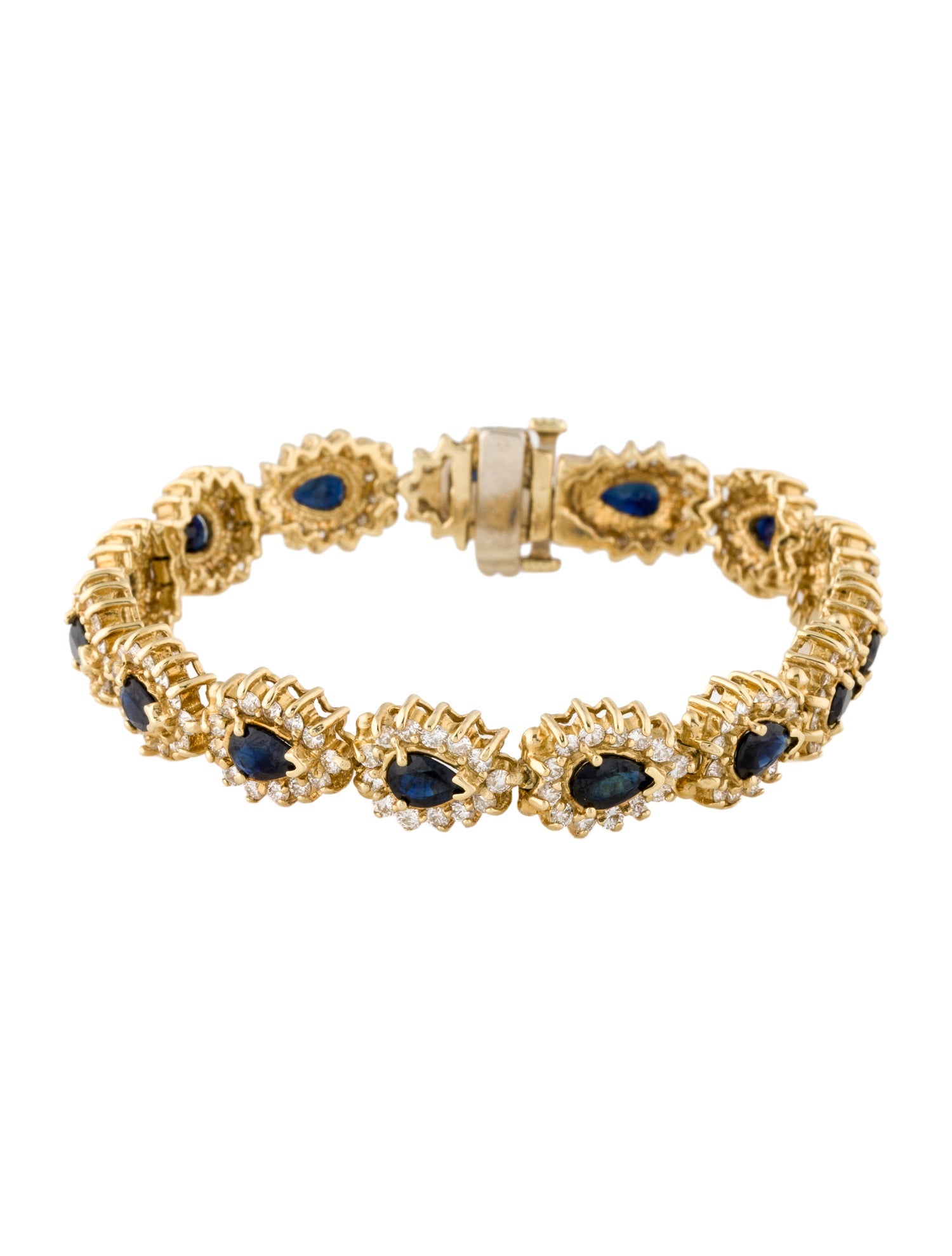 Bracelet 14K Sapphire & Diamond Tennis Bracelet