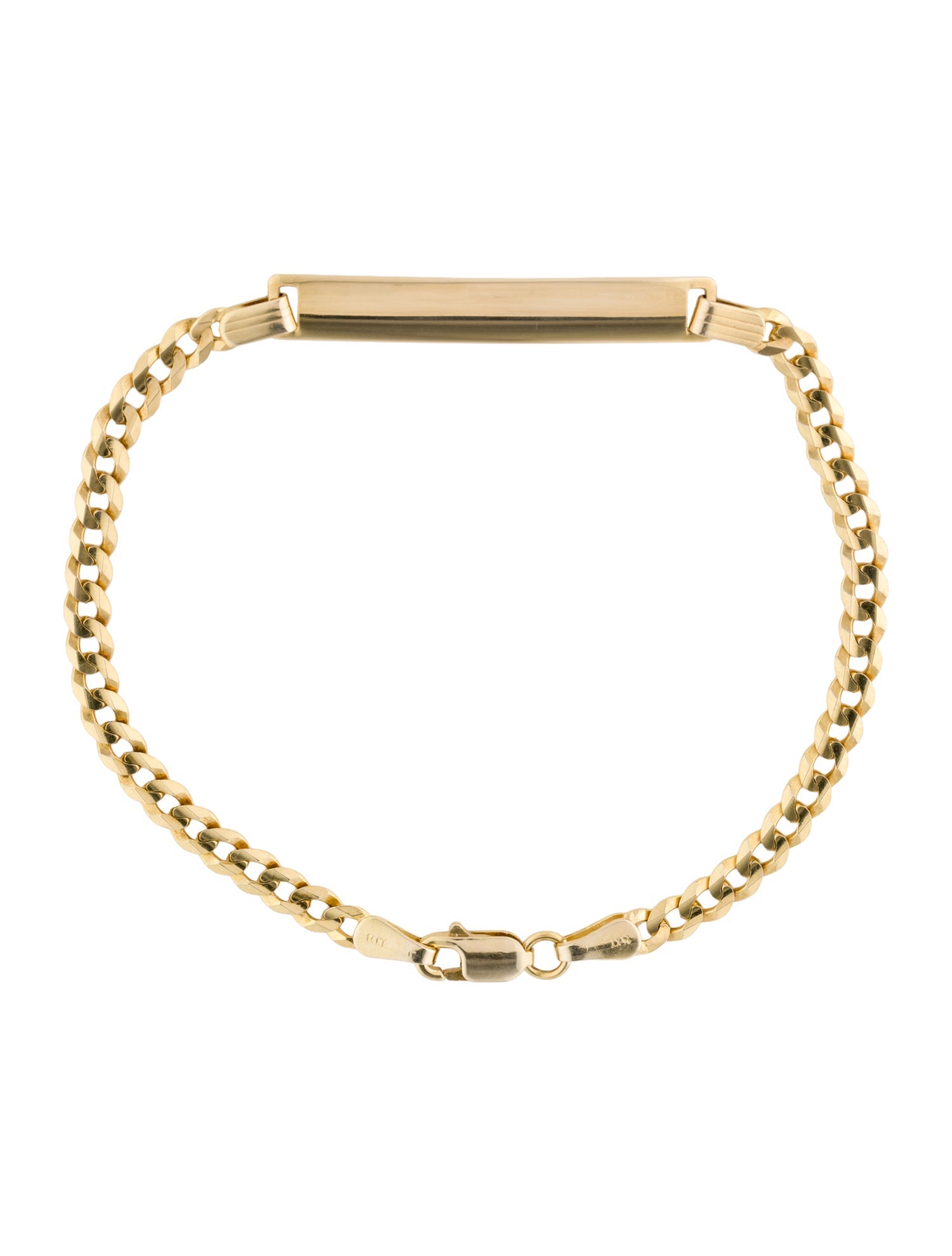 Bracelet 14K Cuban Link ID Bracelet