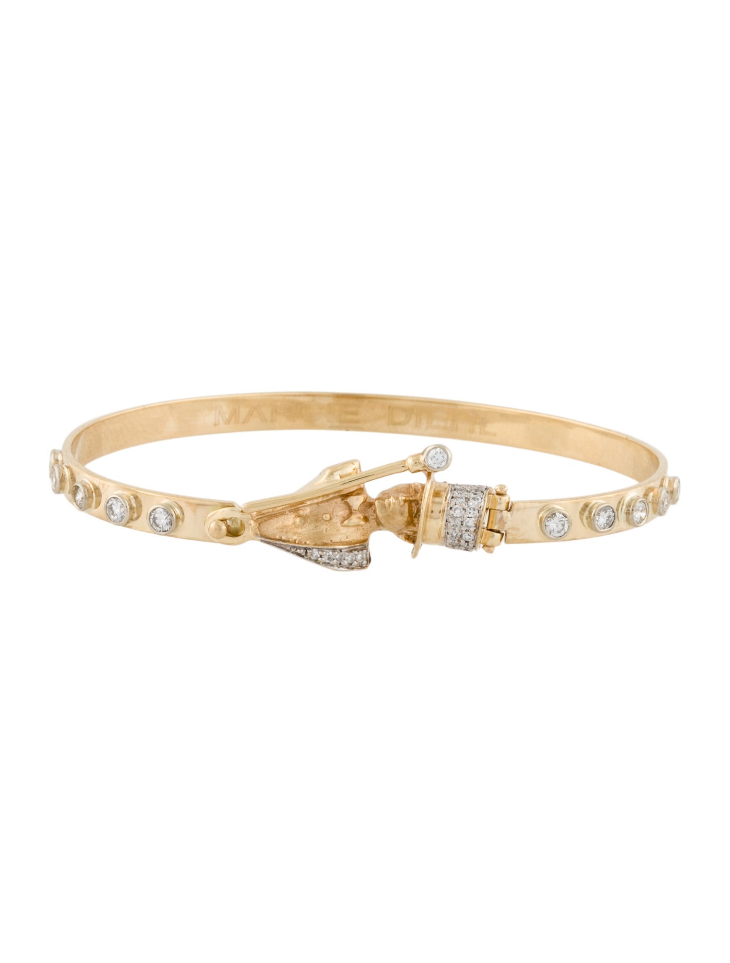 Bracelet 14k Diamond Top Hat Figurine Bracelet