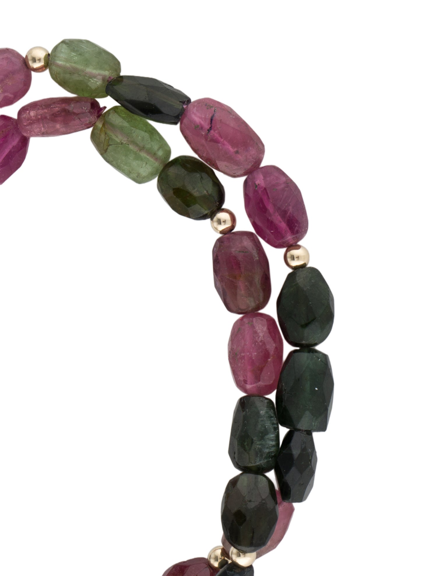 Bracelet 14K Tourmaline Double Strand Bead
