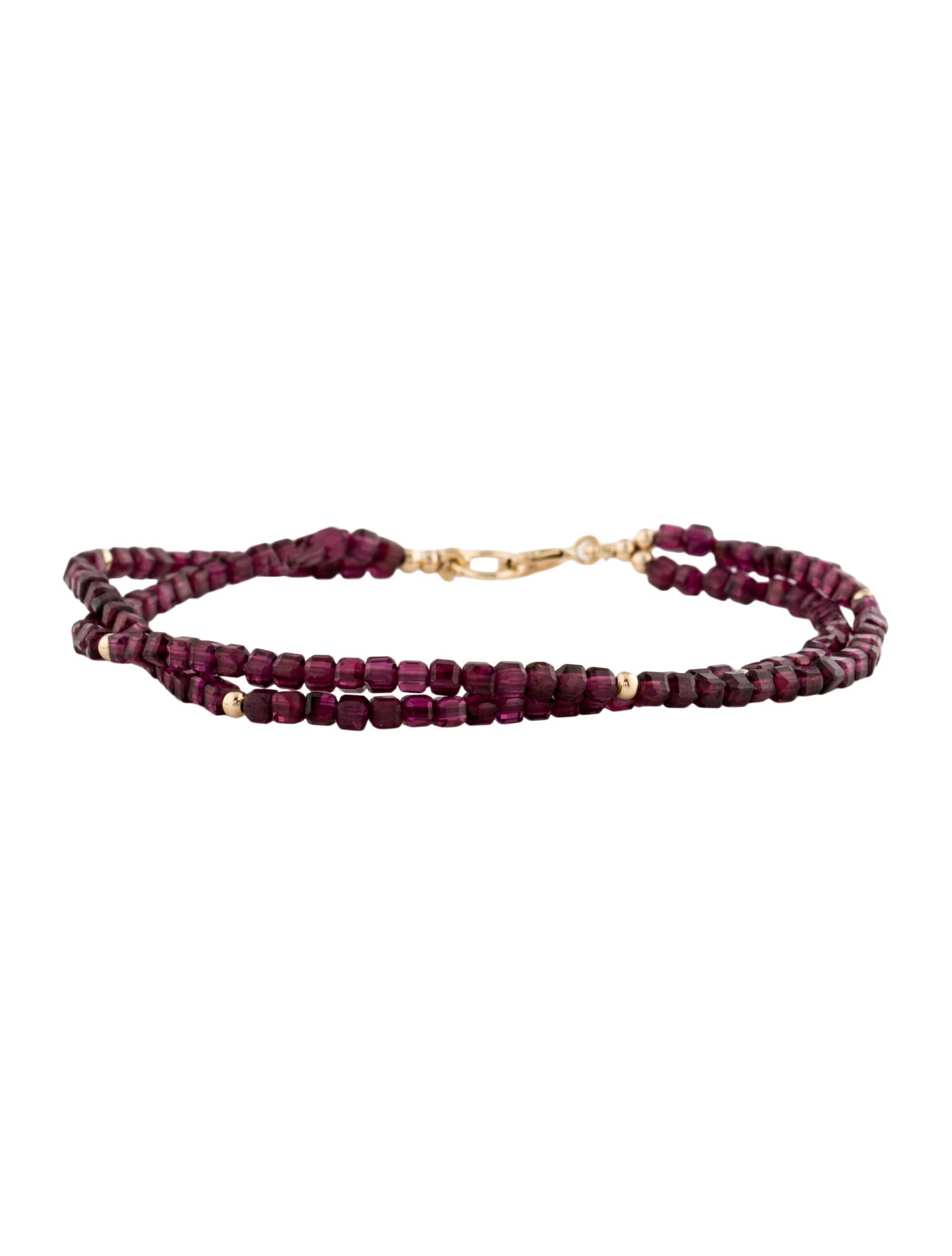 Bracelet 14K Garnet Double Strand Bead