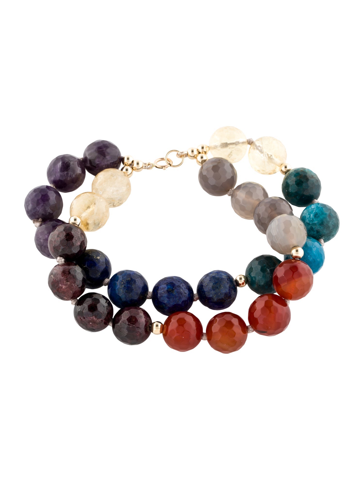 Bracelet 14K Multistone Double Strand
