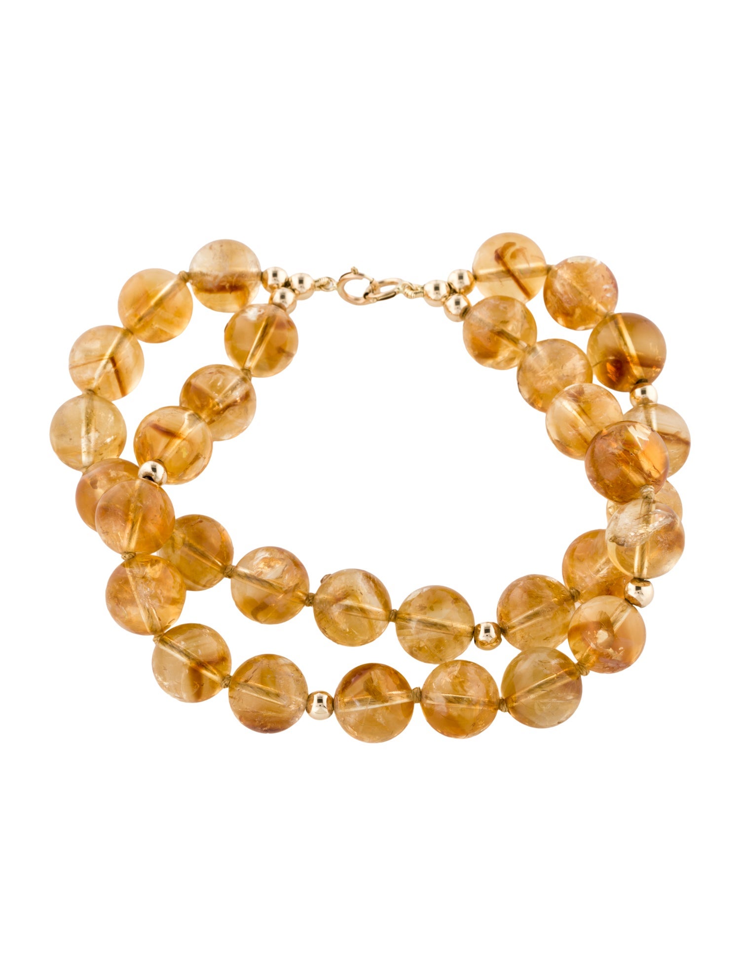 Bracelet 14K Citrine Double Strand Bead