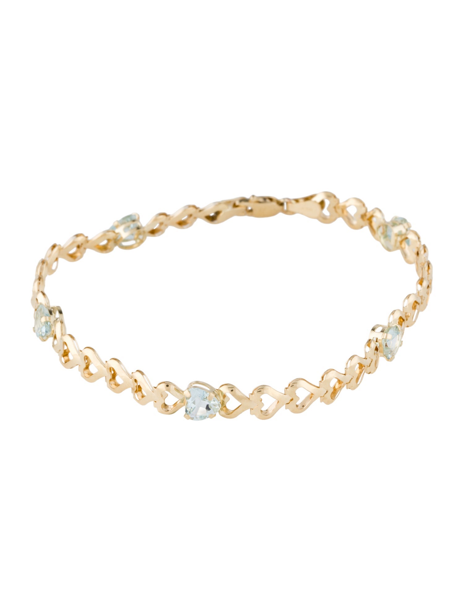 Bracelet 14K 2.00ctw Aquamarine Heart