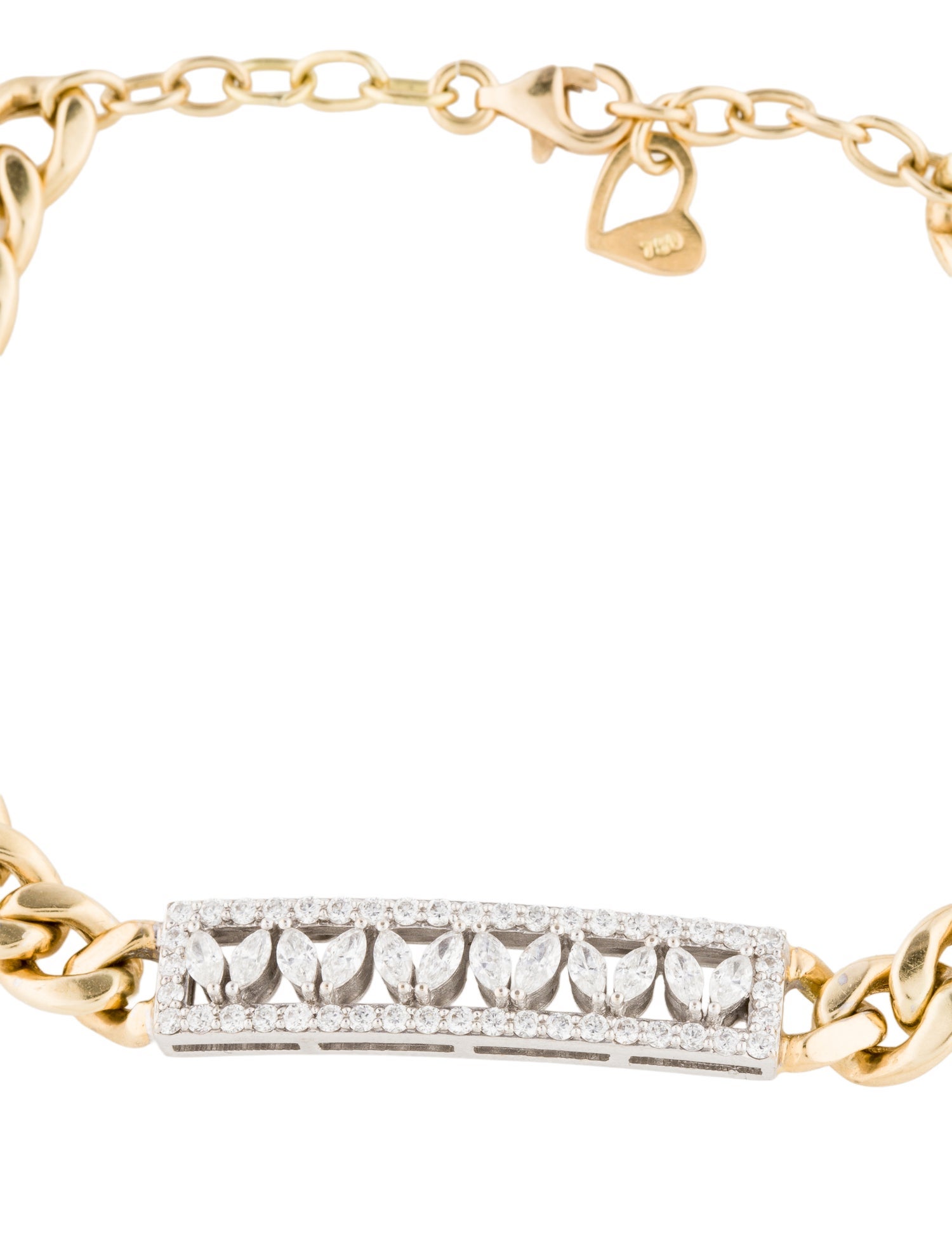 Bracelet 18K 1.40ctw Diamond Bar Link Bracelet