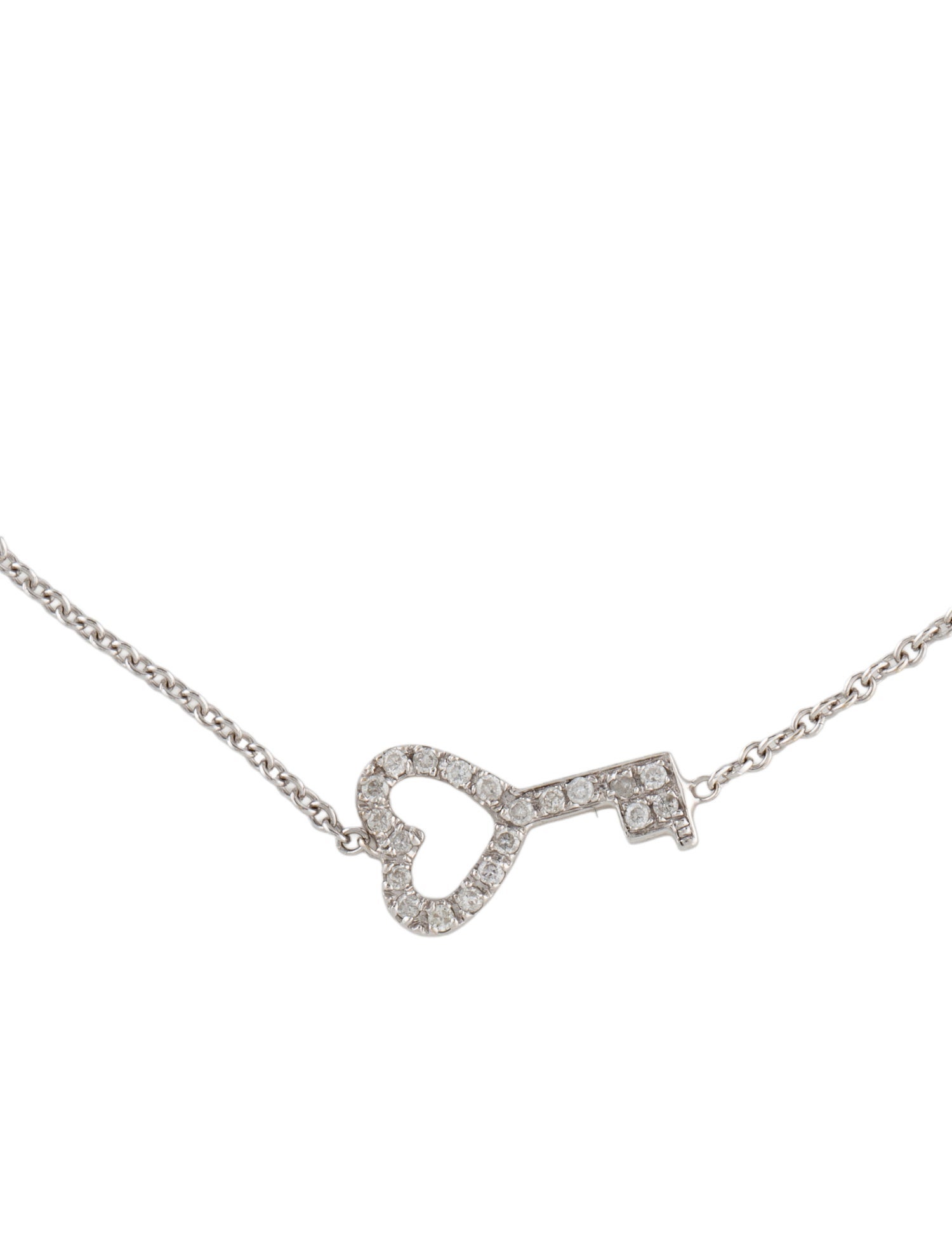 Bracelet 18K Diamond Heart Key Station Bracelet