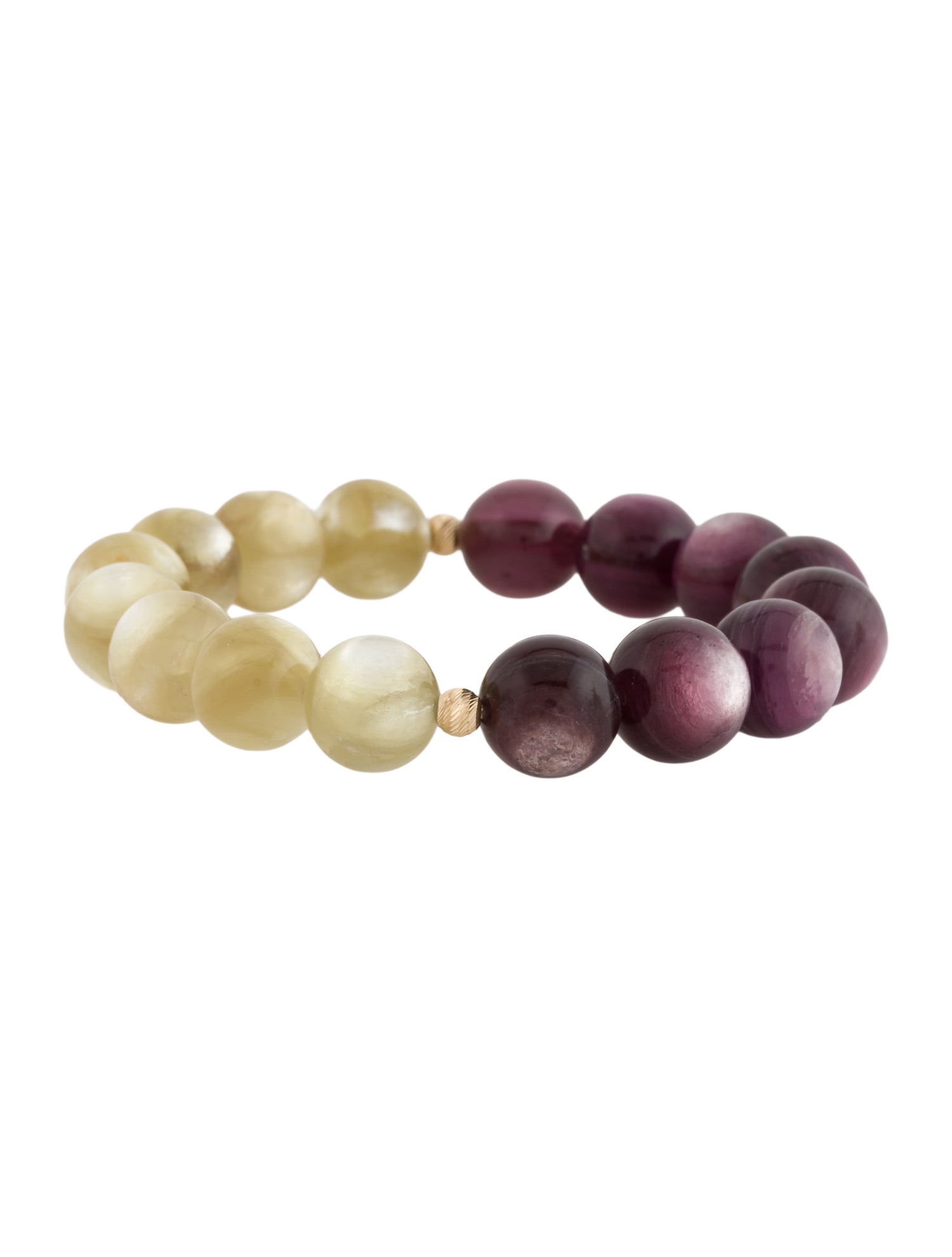 Bracelet 14K Muscovite & Lepidolite Stretch Bead Bracelet
