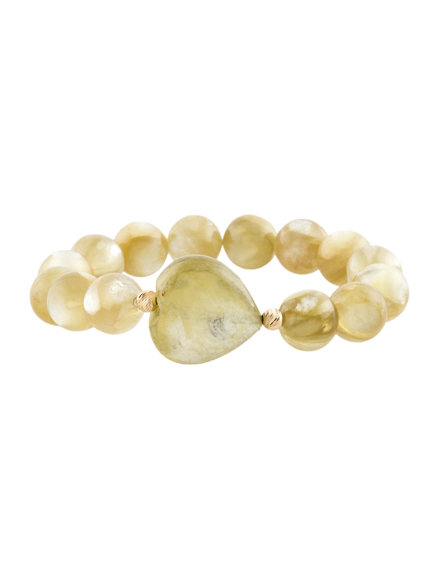 Bracelet 14K Muscovite Heart Bead