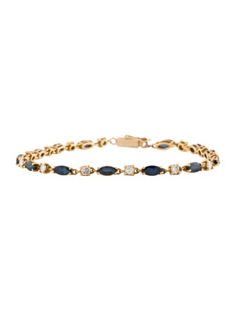 Bracelet 18K 3.90ctw Sapphire & Diamond Link Bracelet
