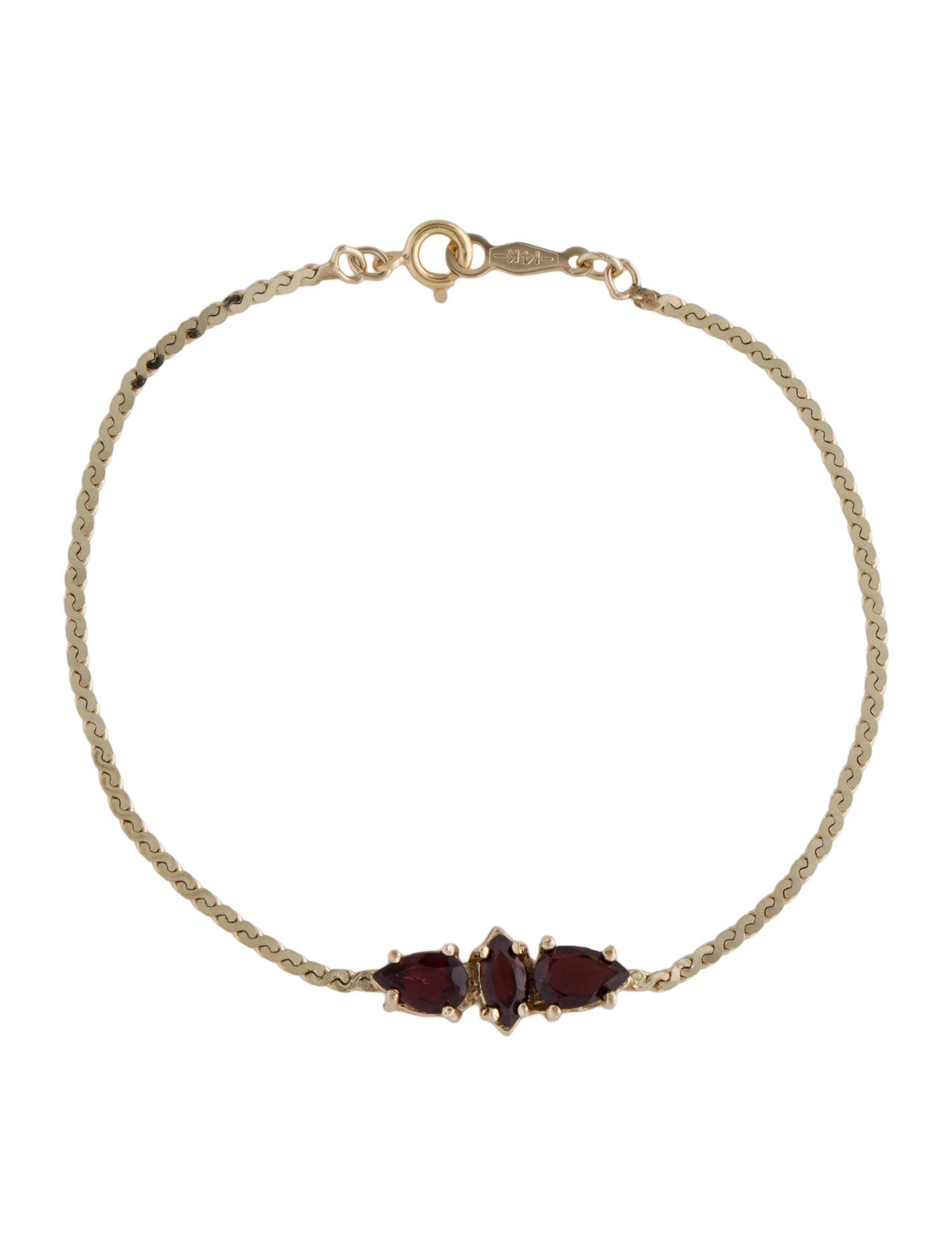 Bracelet 14K Garnet Station Bracelet