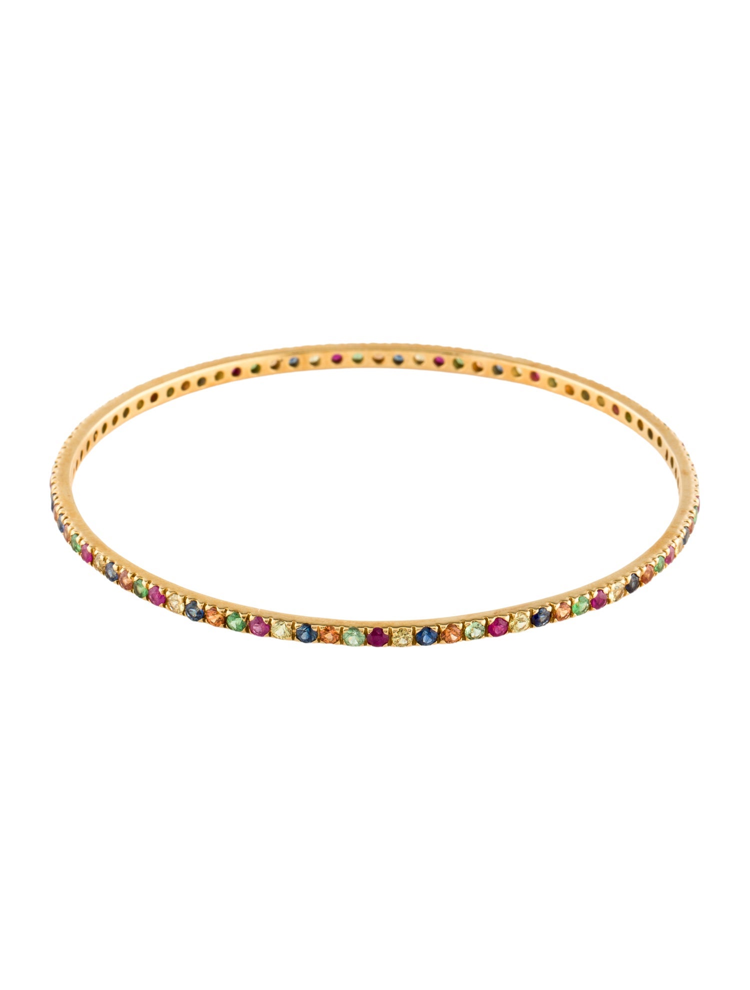 Bracelet 18K Sapphire, Ruby & Tsavorite Rainbow Bangle