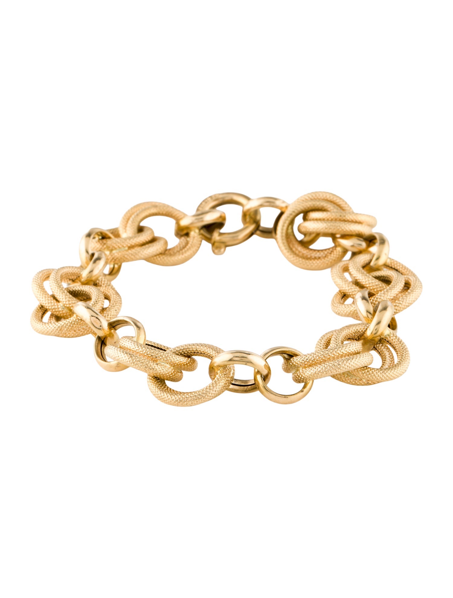Bracelet 18K Textured Link Bracelet