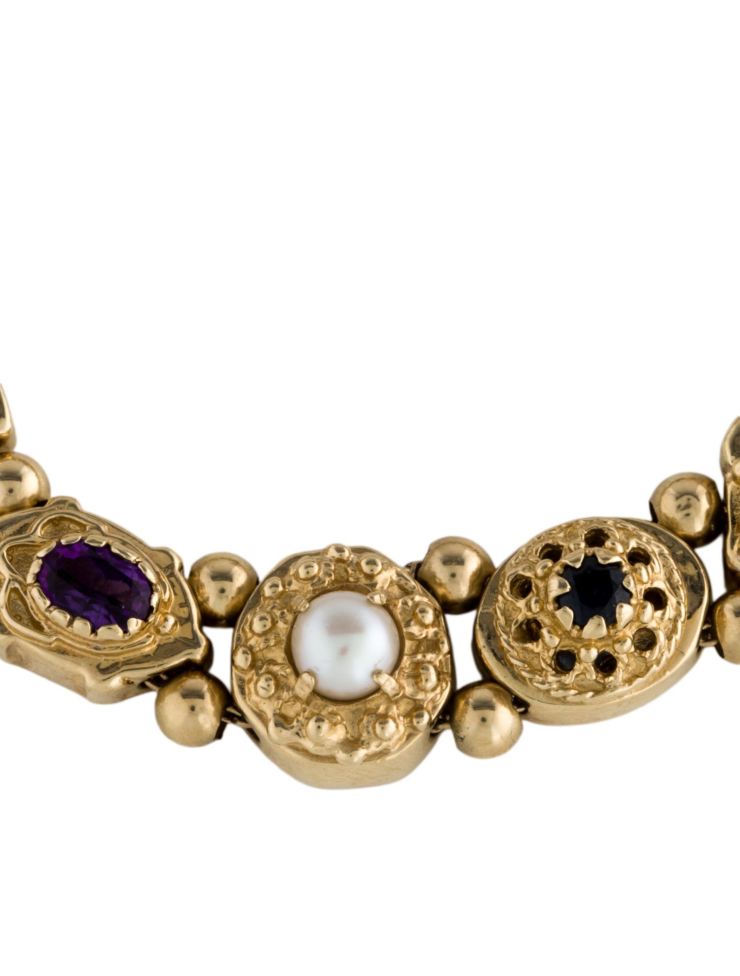 Bracelet 14K Pearl & Multistone Charm